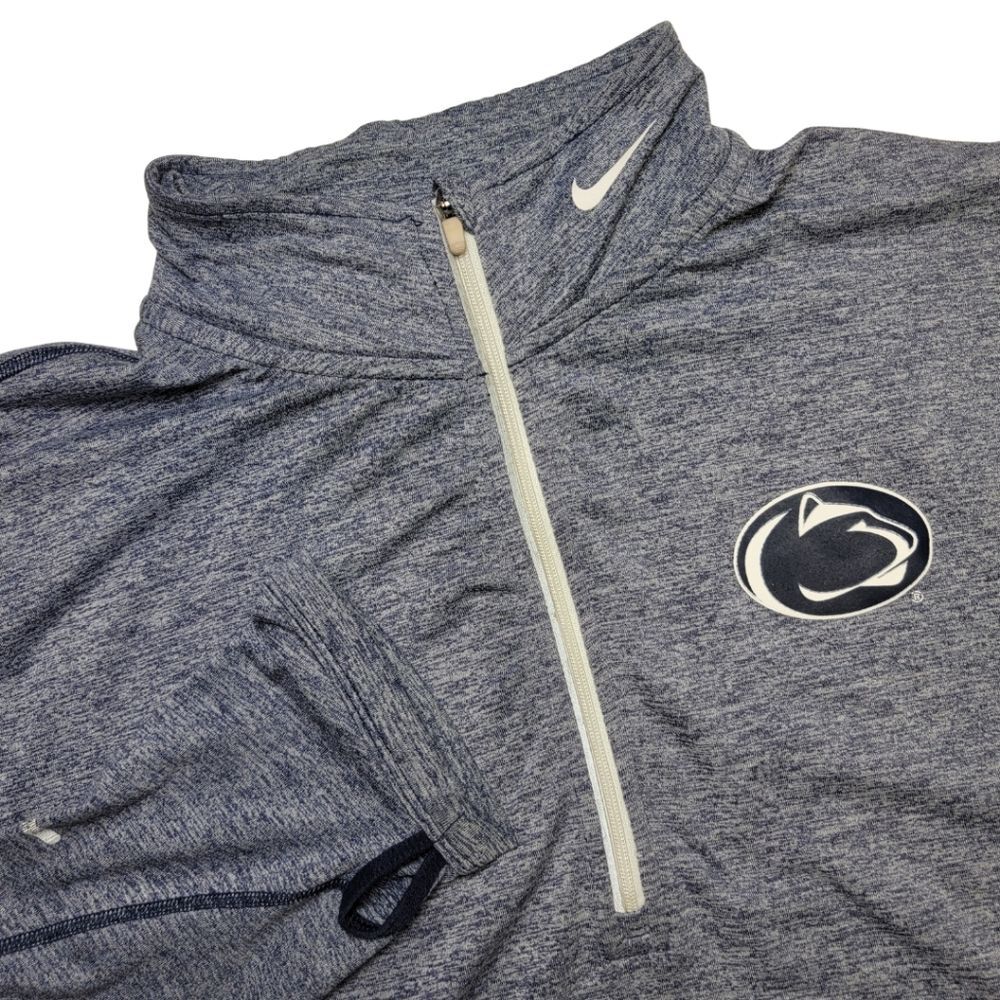 Nike Penn State Heathered Blue Long Sleeve Quarter Zip Pullover XL - Picture 9 of 9